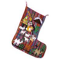 Applique Christmas stocking,