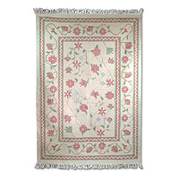 Wool rug Hot Pink Bouquet 4x6 India