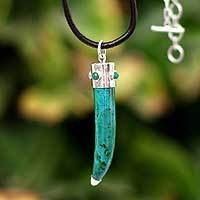 Chrysocolla pendant necklace,