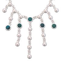Chrysocolla waterfall necklace,