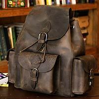 Leather backpack,