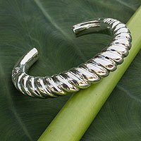 Sterling silver cuff bracelet,