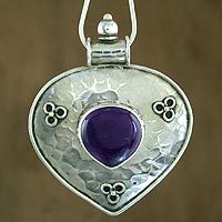 Amethyst heart necklace,