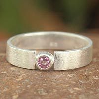Pink sapphire solitaire ring,