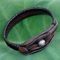 Leather wristband bracelet,