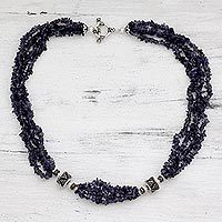 Iolite torsade necklace,