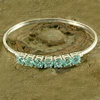 Blue topaz bangle bracelet,