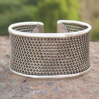 Sterling silver cuff bracelet,