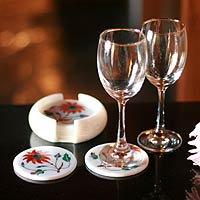 Marble coaster set Dahlia Gems set for 6 India