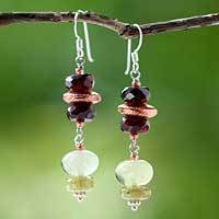Garnet dangle earrings,