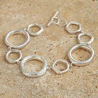 Sterling silver link bracelet,