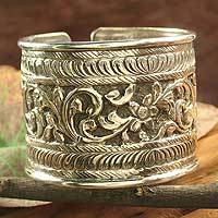 Sterling silver cuff bracelet,