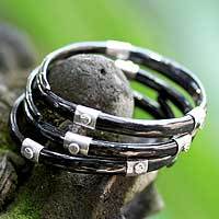 Sterling silver bangle bracelets,
