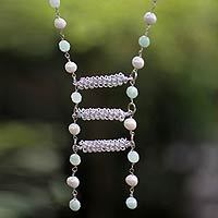 Pearl and amazonite necklace,