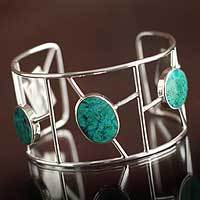 Chrysocolla cuff bracelet,