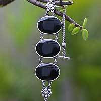 Obsidian beaded bracelet,