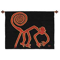 Wool and cotton tapestry Nazca Monkey Peru