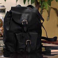 Leather backpack,