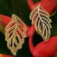 Gold plated dangle earrings,
