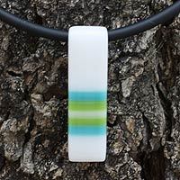 Dichroic art glass pendant necklace,