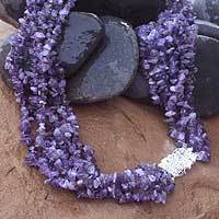 Amethyst torsade necklace,