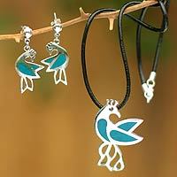Chrysocolla jewelry set,