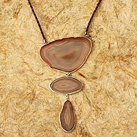 Agate Y necklace,