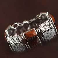 Mahogany obsidian link bracelet,