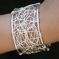 Sterling silver cuff bracelet,