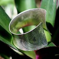 Sterling silver cuff bracelet,