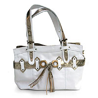 Leather handbag Silver White Brazil