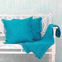 Cotton throw and cushion covers,