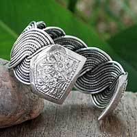 Sterling silver cuff bracelet,