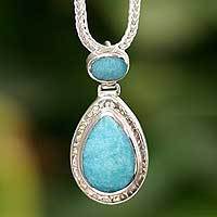 Amazonite pendant necklace,