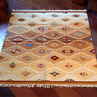 Wool rug Tocapu Earth 4x6 Peru