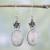 Moonstone floral earrings,