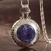 Sodalite pendant necklace,