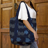 Cotton tote shoulder bag Midnight Maya Guatemala