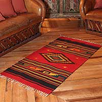 Zapotec wool rug Nature s Colors 2.5x5 Mexico