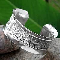 Sterling silver cuff bracelet,