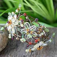 Citrine and peridot wrap bracelet,