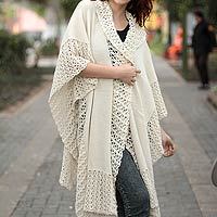 100% alpaca ruana cloak,