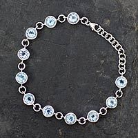 Blue topaz tennis bracelet,