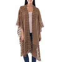 100% alpaca ruana cloak,