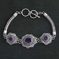 Amethyst floral bracelet,