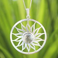 Prasiolite pendant necklace,
