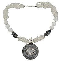 Moonstone and labradorite pendant necklace,