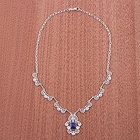 Sodalite filigree necklace,