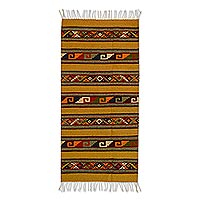 Zapotec wool rug Cycles of Life 2.5x5 Mexico