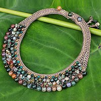 Jasper and serpentine choker,